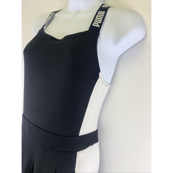 Puma Archive T7 Overall Jumpsuit Wide Leg Black White Tank Scoop Women Small - Picture 6 of 15